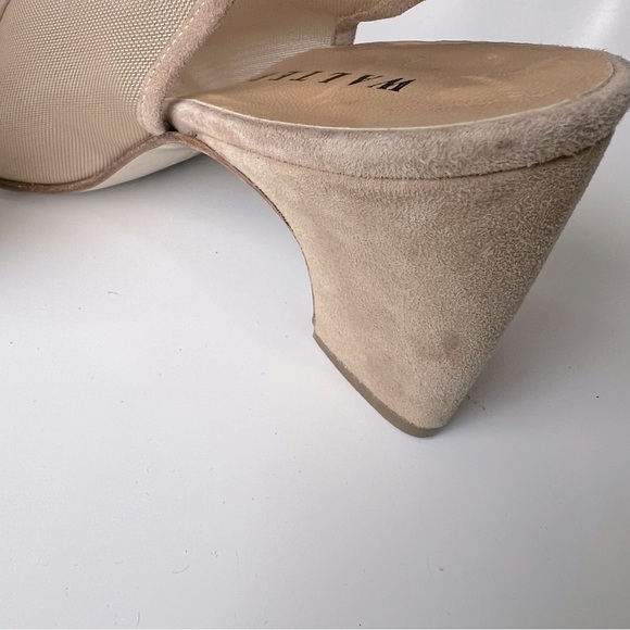 Walter Steiger Italy Suede Mesh Tan Slingback Kitten Heels Women’s SZ 7.5 - Picture 12 of 13
